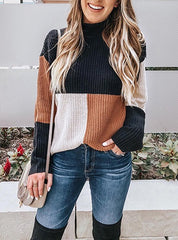 Triple Color Clock Knit Sweater