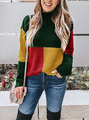 Triple Color Clock Knit Sweater