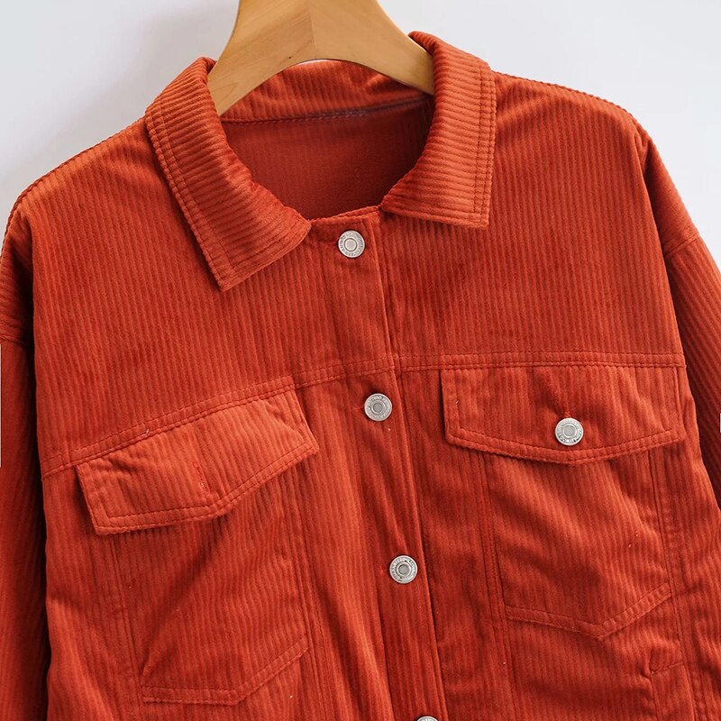 Turn Down Collar Pocket Jacket