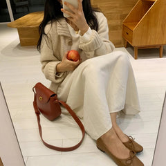 Turn-down Collar Knitted Buttons Elegant Tops Cardigans