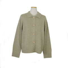 Turn-down Collar Knitted Buttons Elegant Tops Cardigans