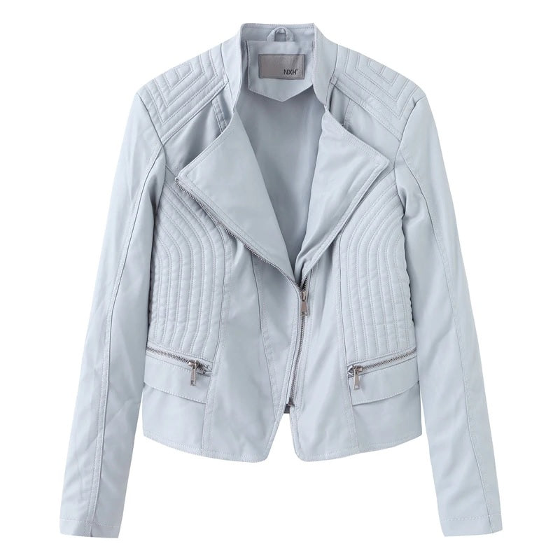 Turn-down Collar Moto Biker Fashion Streetwear Jacket