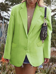 Turndown Collar Buttons Long Sleeves Pockets Polyester Lightweight Jackets