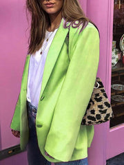 Turndown Collar Buttons Long Sleeves Pockets Polyester Lightweight Jackets