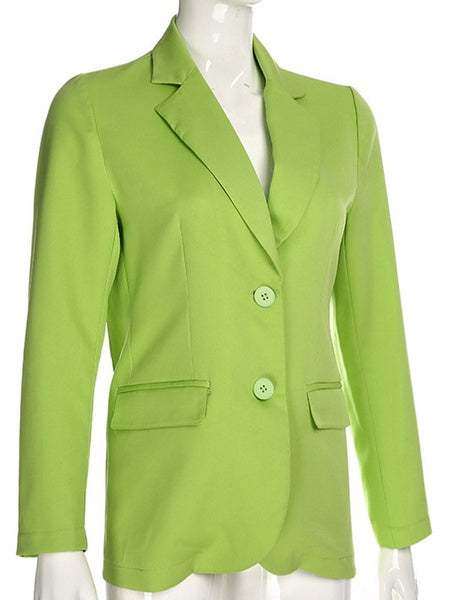 Turndown Collar Buttons Long Sleeves Pockets Polyester Lightweight Jackets