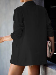 Turndown Collar Long Sleeve Double Breasted Casual Blazers