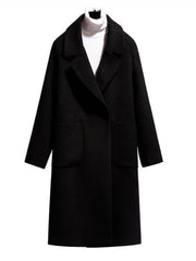 Turndown Collar Long Sleeve Polypropylene Cotton Long Coat