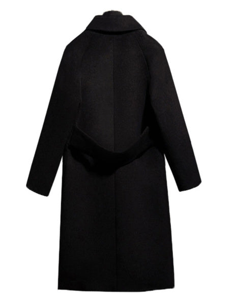 Turndown Collar Long Sleeve Polypropylene Cotton Long Coat