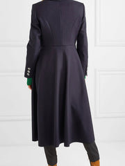 Turndown Collar Long Sleeves Lace Up Oversized Casual Outerwear Maxi Coat