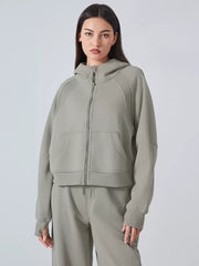 Turndown Collar Zipper Chic Indoor Long Sleeves Elegant And Vintage Jacket