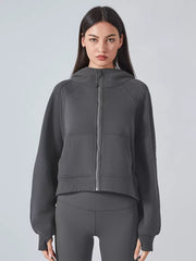Turndown Collar Zipper Chic Indoor Long Sleeves Elegant And Vintage Jacket