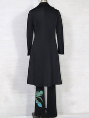 Two Piece Sets Piping Overcoat Long Sleeves Stretch Outfit