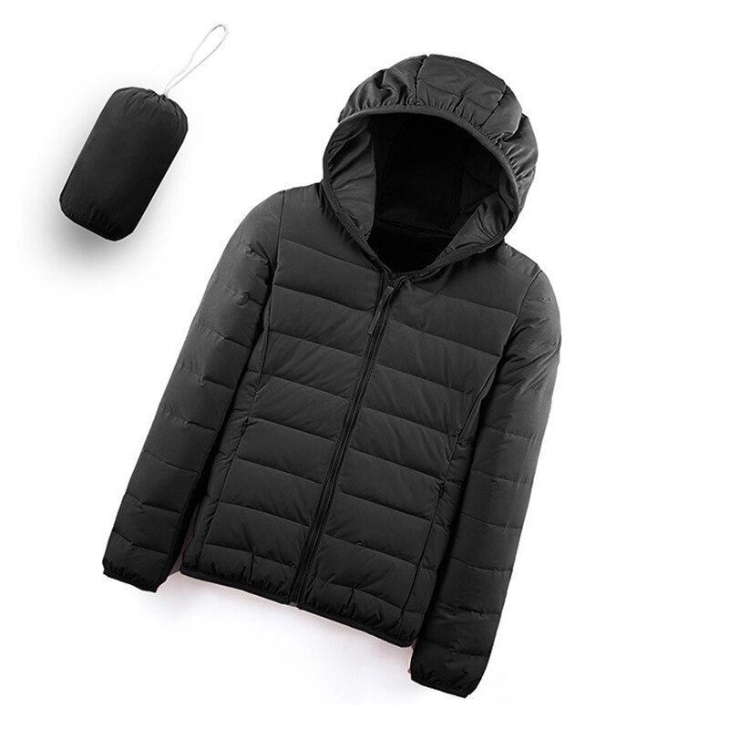 Ultra Light Short Duck Down Hooded Slim jacket outdoor sports