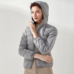 Ultra Light Short Duck Down Hooded Slim jacket outdoor sports