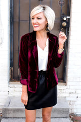 Velour Solid Color Casual Slim Fit Street Outerwear Blazer