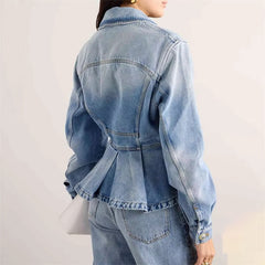 Vintage Cotton High Street Multi-pocket Button Denim Jacket