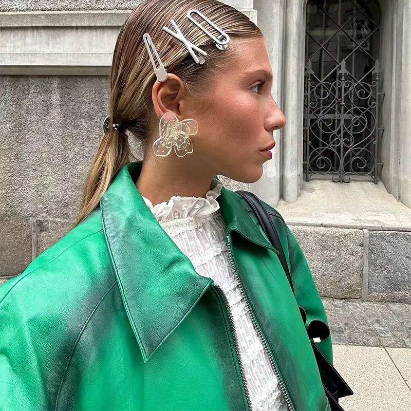 Vintage Leather Zipper Pockets High Street Loose Jackets