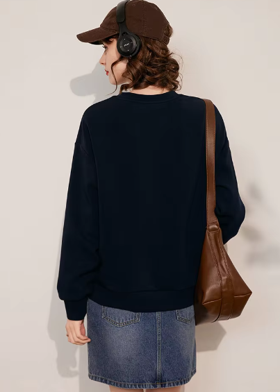 Vintage Long Sleeve Glitter Patchwork Slim Hoodies