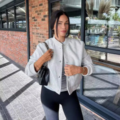 Vintage Woolen Soft Long Sleeve Coats Bomber Jacket Streetwear