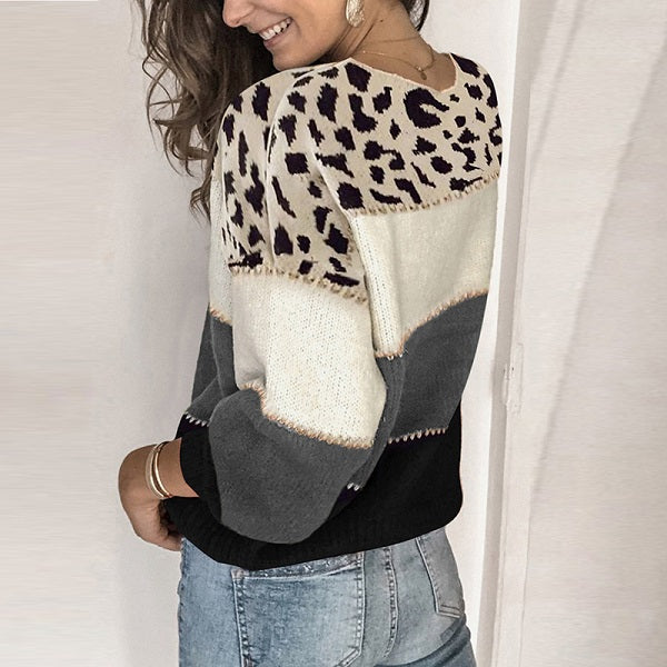 Wholesale Casual Color Blocking Knitwear