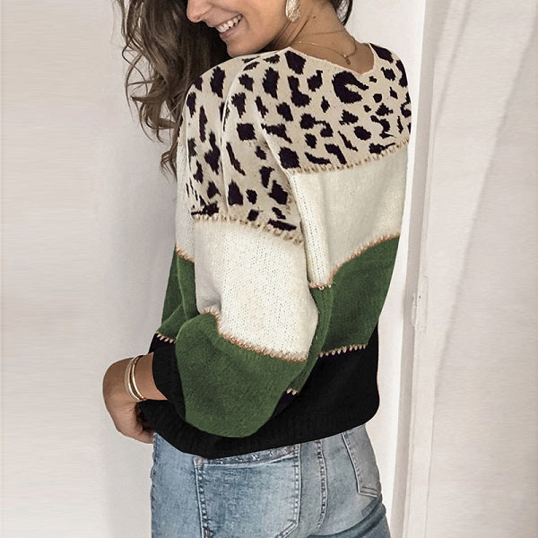 Wholesale Casual Color Blocking Knitwear