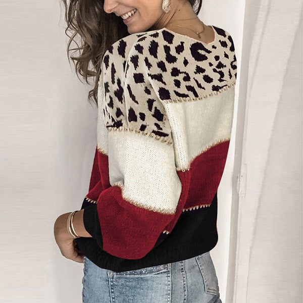 Wholesale Casual Color Blocking Knitwear