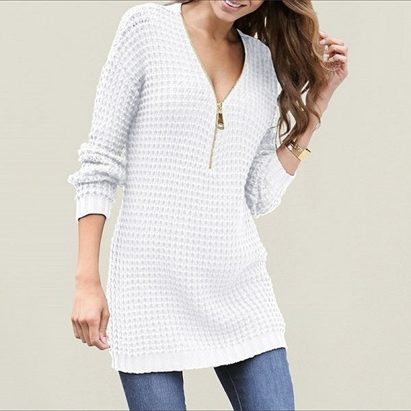 Solid Color Long Sleeve Knitted Top
