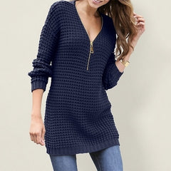 Solid Color Long Sleeve Knitted Top