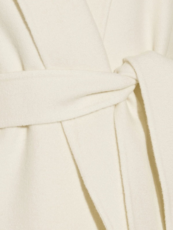 Wool Coat Wrap Coat Pockets Turndown Collar Long Sleeve Coat