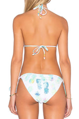 White Pineapple Triangle String Bikini - Two Piece Set