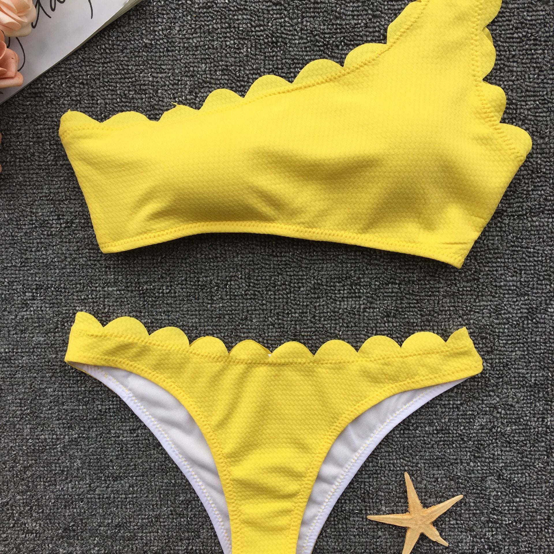Scallop One Shoulder Bikini - Two Piece Swimsuit