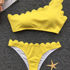 Scallop One Shoulder Bikini - Two Piece Swimsuit