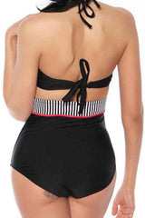 Black High Waist Polka Dot Underwire Bikini