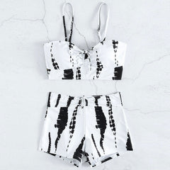 Athletic High Waist Boy Short Bow Tie Brazilian Two Piece Bikini