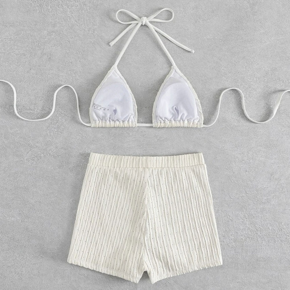 Athletic Textured Boyshort Slide Triangle Brazilian Two Piece Bikini