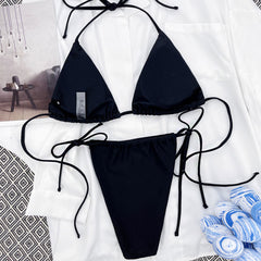 Butterfly Embroidered String Slide Triangle Brazilian Two Piece Bikini