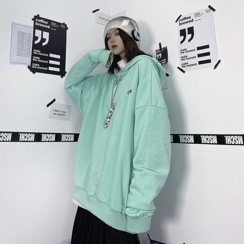 Casual Cute Loose BF Pullover Hooded Sweatshirt