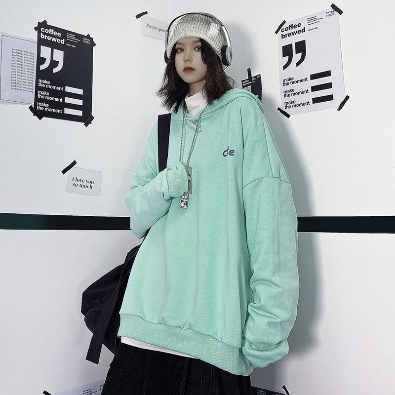 Casual Cute Loose BF Pullover Hooded Sweatshirt
