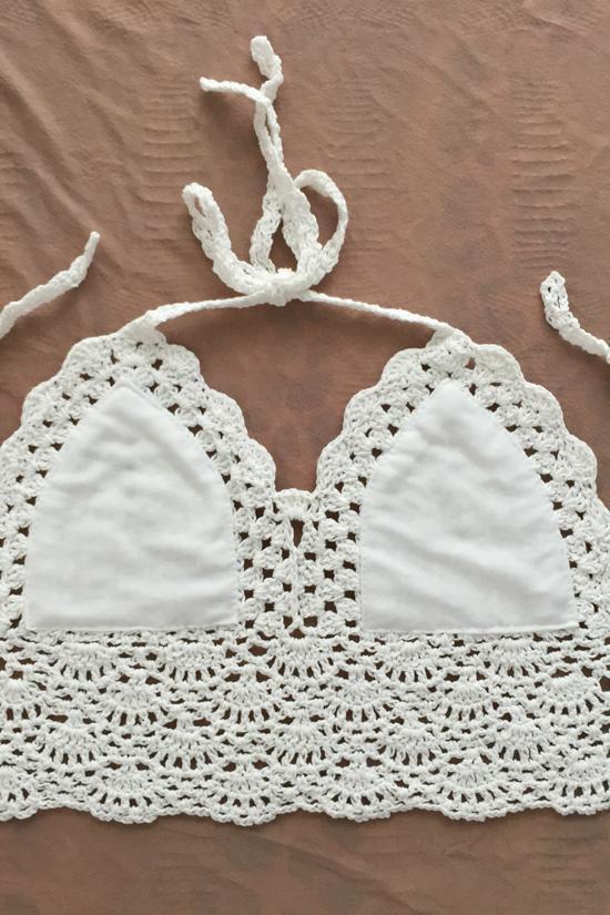 Crochet Halter Bikini Top