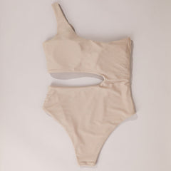 Classic Oversized O Ring One Shoulder Cutout Brazilian One Piece Swimsuit