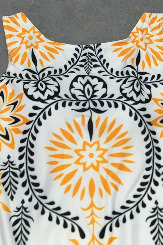 Bohemian Style High Neck One Piece Swimsuit