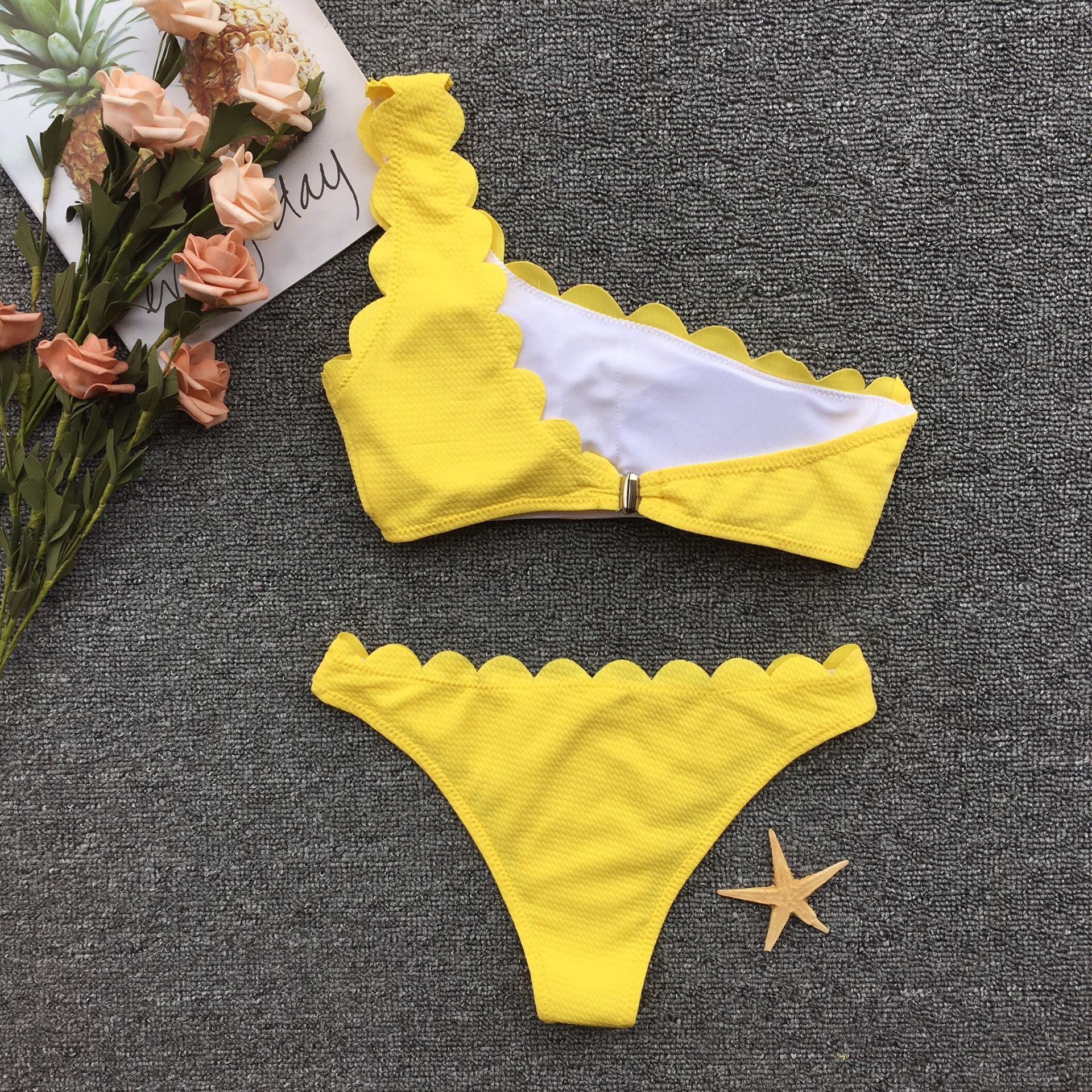 Scallop One Shoulder Bikini - Two Piece Swimsuit