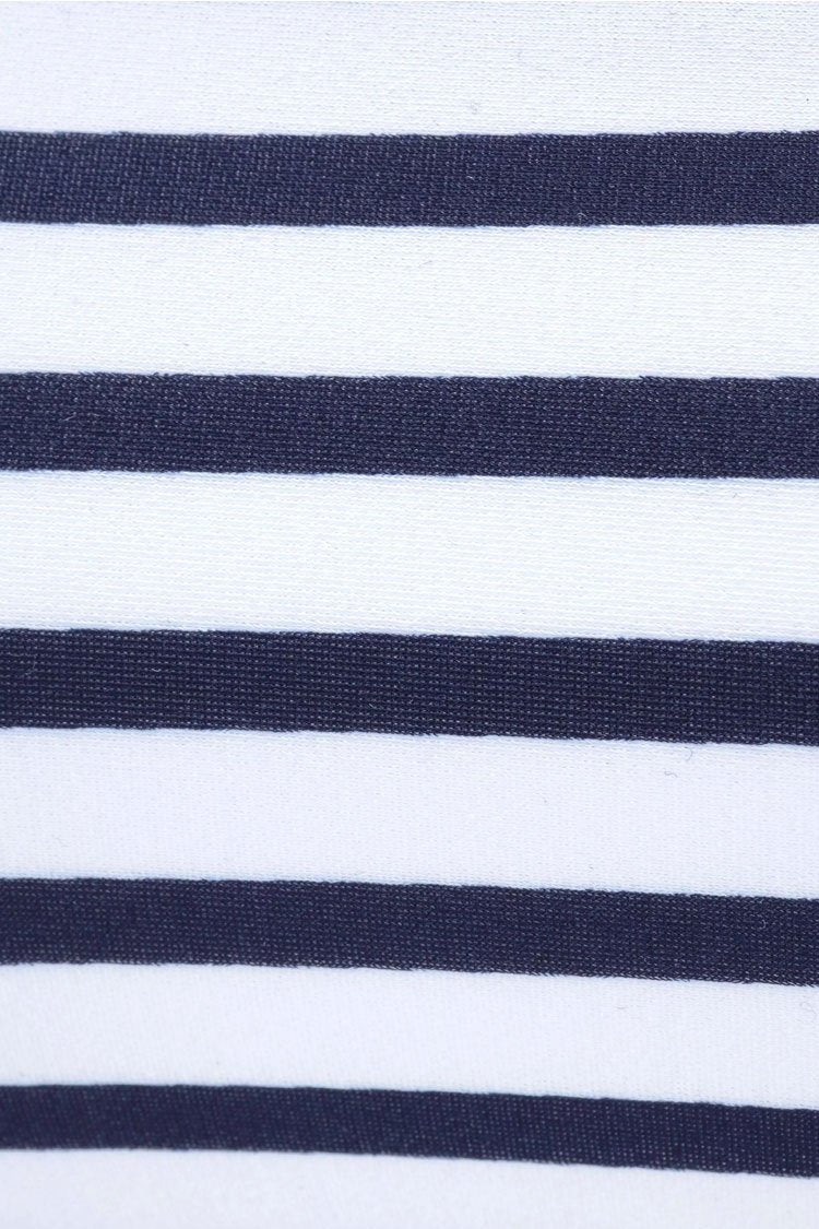 Striped Cross Back Crop Bikini - Two Piece Set