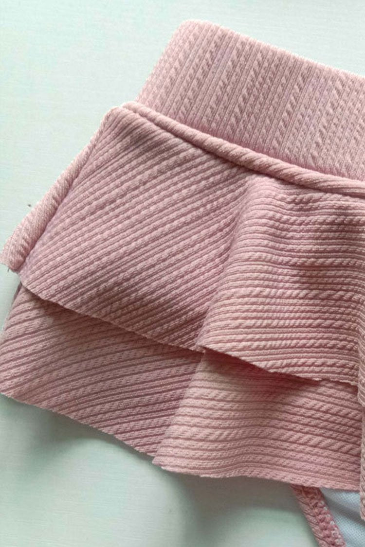 Flatter Ruffle High Waist Bandeau Bikini - Two Piece Set