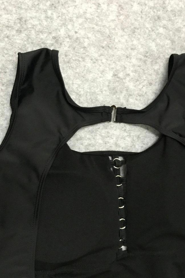 Plus Size Cutout Back Solid One Piece Swimsuit