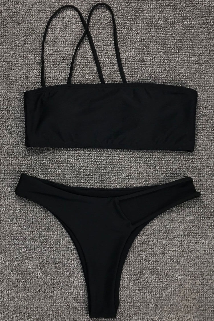 Brazilian Cut Strappy Bandeau Bikini - Two Piece Set