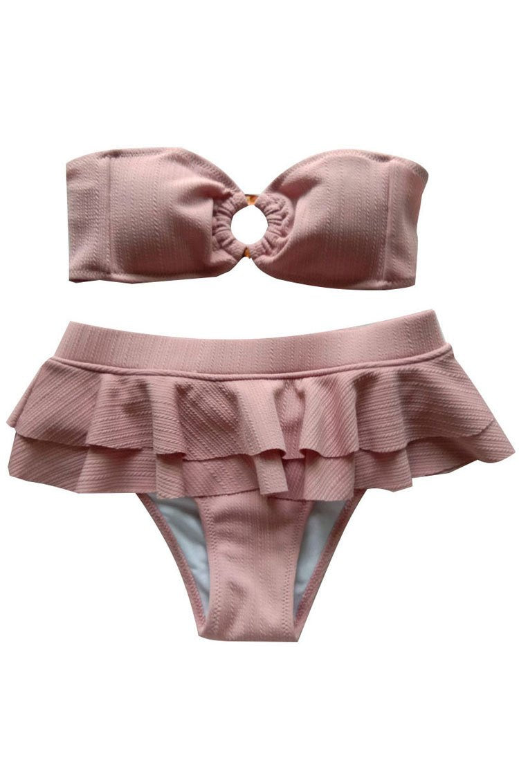 Flatter Ruffle High Waist Bandeau Bikini - Two Piece Set