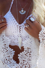 Crochet Halter Bikini Top