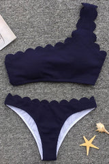 Scallop One Shoulder Bikini - Two Piece Swimsuit