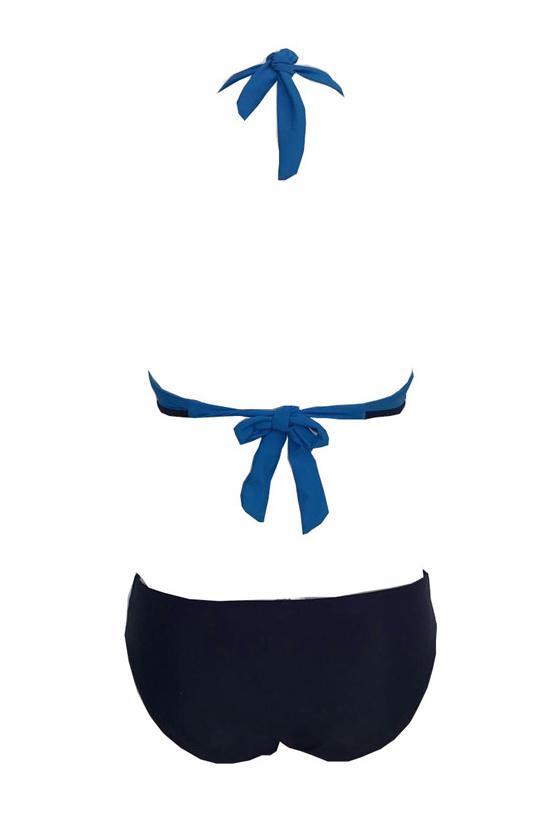 Sportive Contrast Color Monokini One Piece Swimsuit